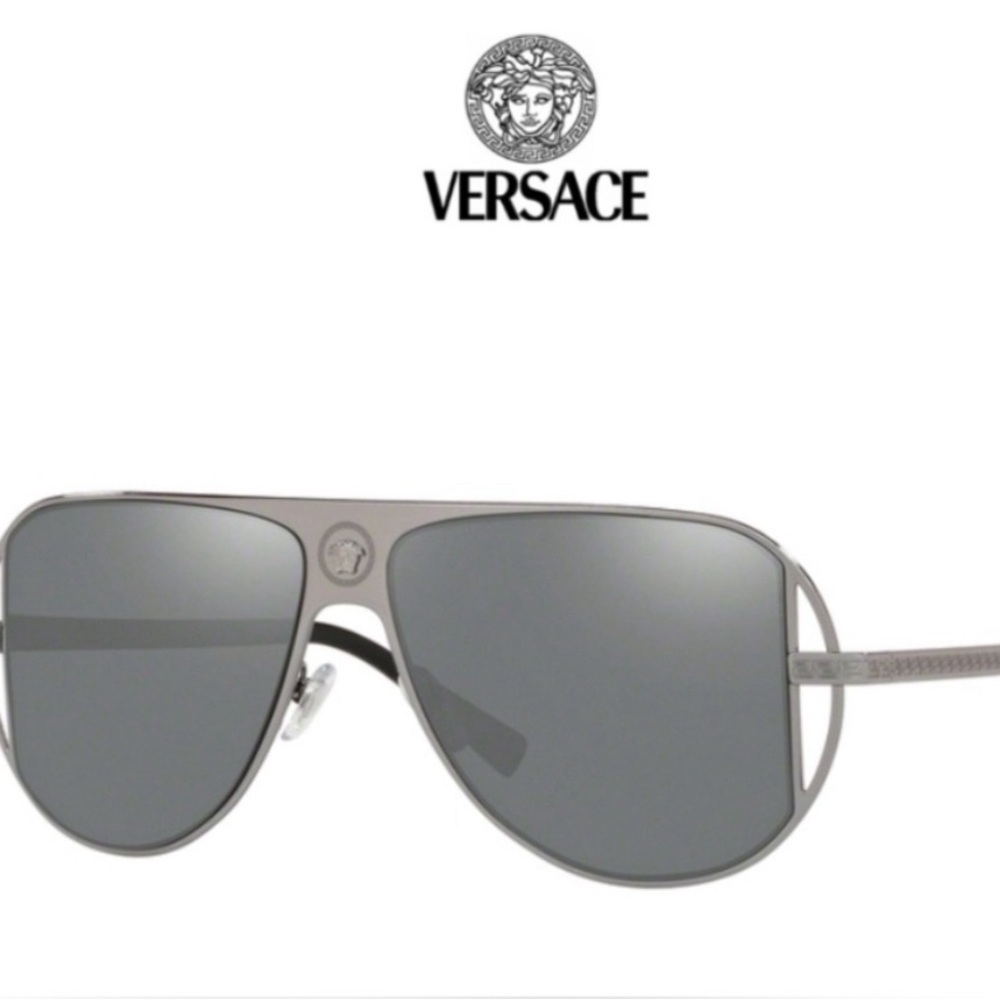 Versace Gray Aviator Sunglasses